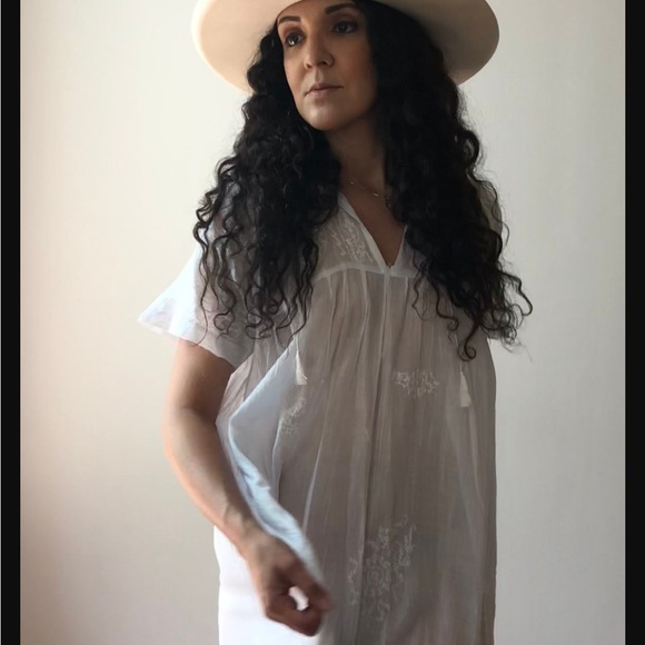 Deadstock Vintage Indian Cotton Gauze white dress - Picture 4 of 10